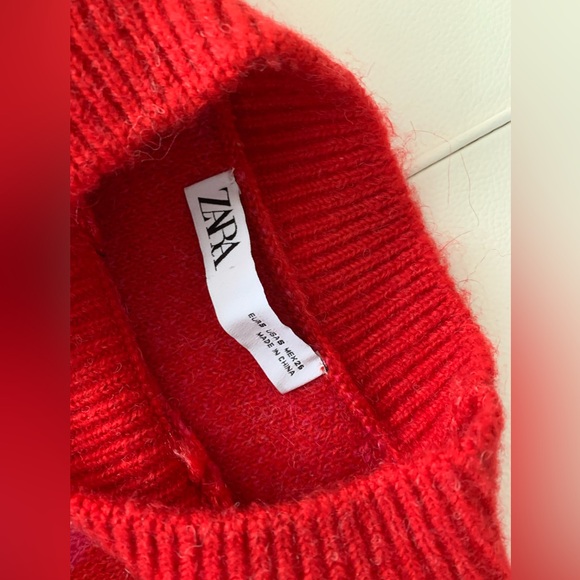 Zara pink hearts cropped sweater S - Picture 4 of 4